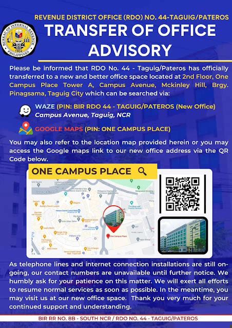 bir taguig contact number